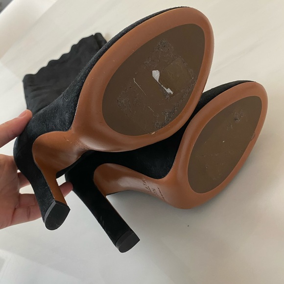 Azzedine Alaia Knee High Black Suede Boots - Picture 6 of 7
